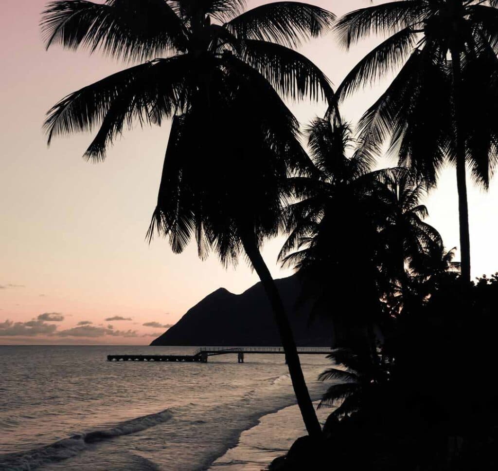 Plage Martinique coucher de soleil